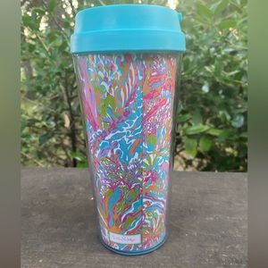 Lilly Pulitzer Scuba To Cuba Travel Mug 16 Oz Thermal Coffee Cup Tumbler.